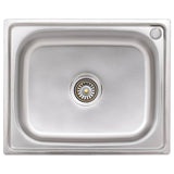 vidaXL Camping Sink Single Basin Stainless Steel