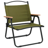 vidaXL Camping Chairs 2 pcs Green 21.3"x16.9"x23.2" Oxford Fabric