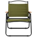 vidaXL Camping Chairs 2 pcs Green 21.3"x16.9"x23.2" Oxford Fabric