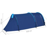 Waterproof Camping Tent - 4 Persons - Color:Navy Blue/Light Blue