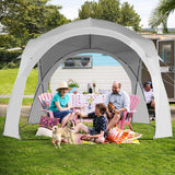 11 x 11 Feet Patio Sun Shade Shelter Canopy Tent Portable UPF 50+ Outdoor Beach-White - Color: White