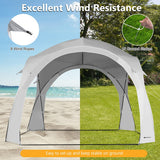 11 x 11 Feet Patio Sun Shade Shelter Canopy Tent Portable UPF 50+ Outdoor Beach-White - Color: White