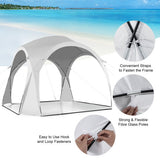 11 x 11 Feet Patio Sun Shade Shelter Canopy Tent Portable UPF 50+ Outdoor Beach-White - Color: White