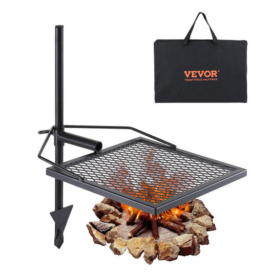 VEVOR Swivel Campfire Grill - Heavy Duty Steel Grill Grates, 360° Adjustable