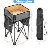 2 Pieces Folding Camping Tables with Large Capacity Storage Sink for Picnic - Color: Black