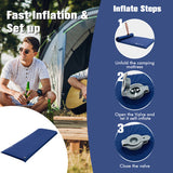 Self-inflating Lightweight Folding Foam Sleeping Cot with Storage bag-Blue