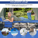 Wide Foldable Camping Cot with Carry Bag - Color: Blue