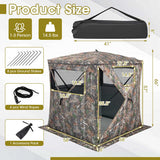 2-3 Person Hunting Blind Portable Pop Up Ground Tent with Carry Bag and Storage Pocket - Color: Multicolor