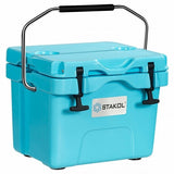 16 Quart 24-Can Capacity Portable Insulated Ice Cooler with 2 Cup Holders-Blue - Color: Blue