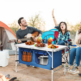 Folding Camping Table - Adjustable  Height - Color: Blue