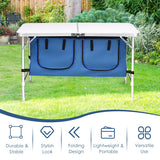 Folding Camping Table - Adjustable  Height - Color: Blue