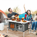 Folding Camping Table - Adjustable  Height - Color: Blue