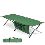 Folding Heavy-duty Camping Cot with Carry Bag - Color: Green