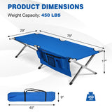 Folding Heavy-duty Camping Cot with Carry Bag - Color: Green