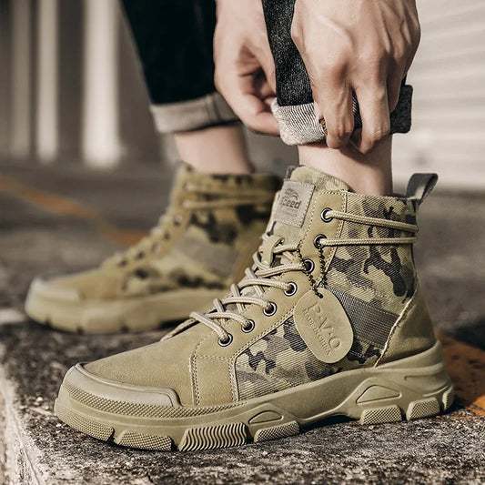 Military Boots For Men Autumn High Top Camouflage Desert