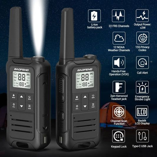 F22 Mini Walkie Talkie PMR FRS Long Range Rechargable