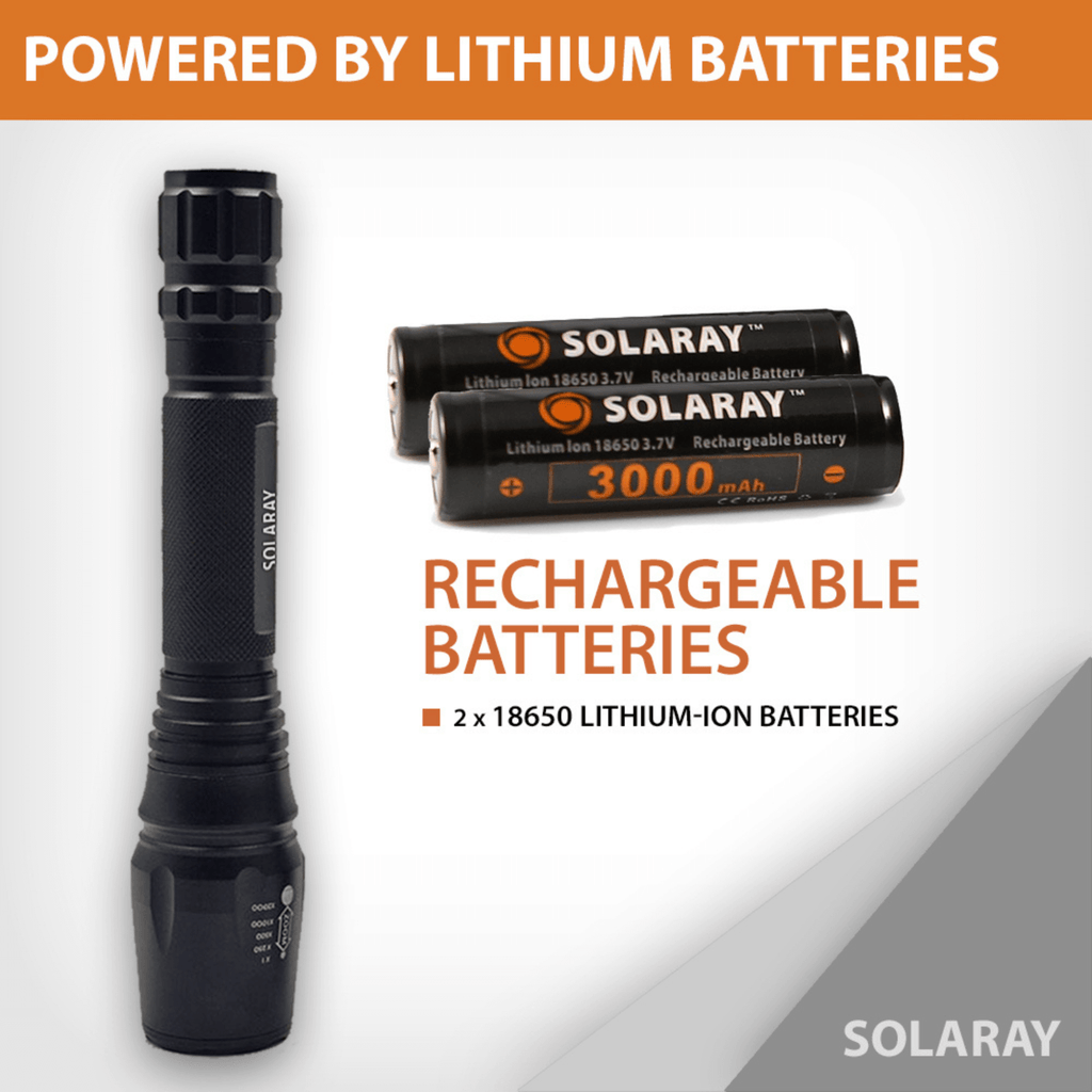 Solaray ZX-1XL 18650 LED Tactical Flashlight Kit-4