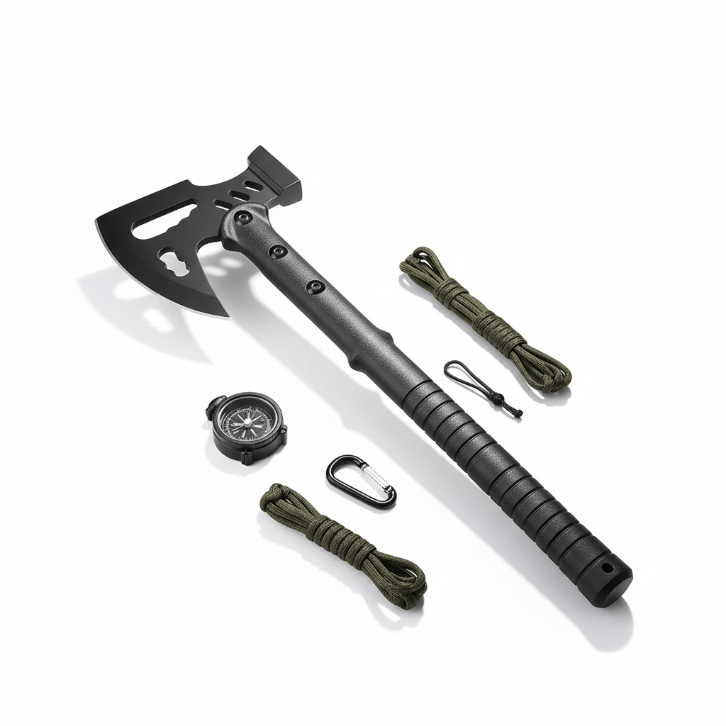 Stainless Steel Multi-Functional Survival Axe & Hammer | Outdoor Camping, Rock Climbing & Adventure Tool-0